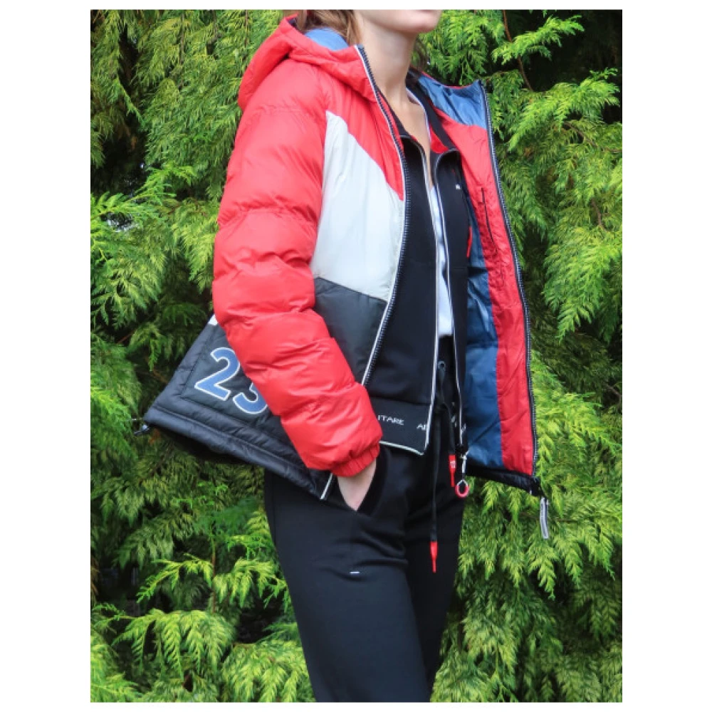 aeronautica militare Waterdichte Color-Block Hoodie Red Dames