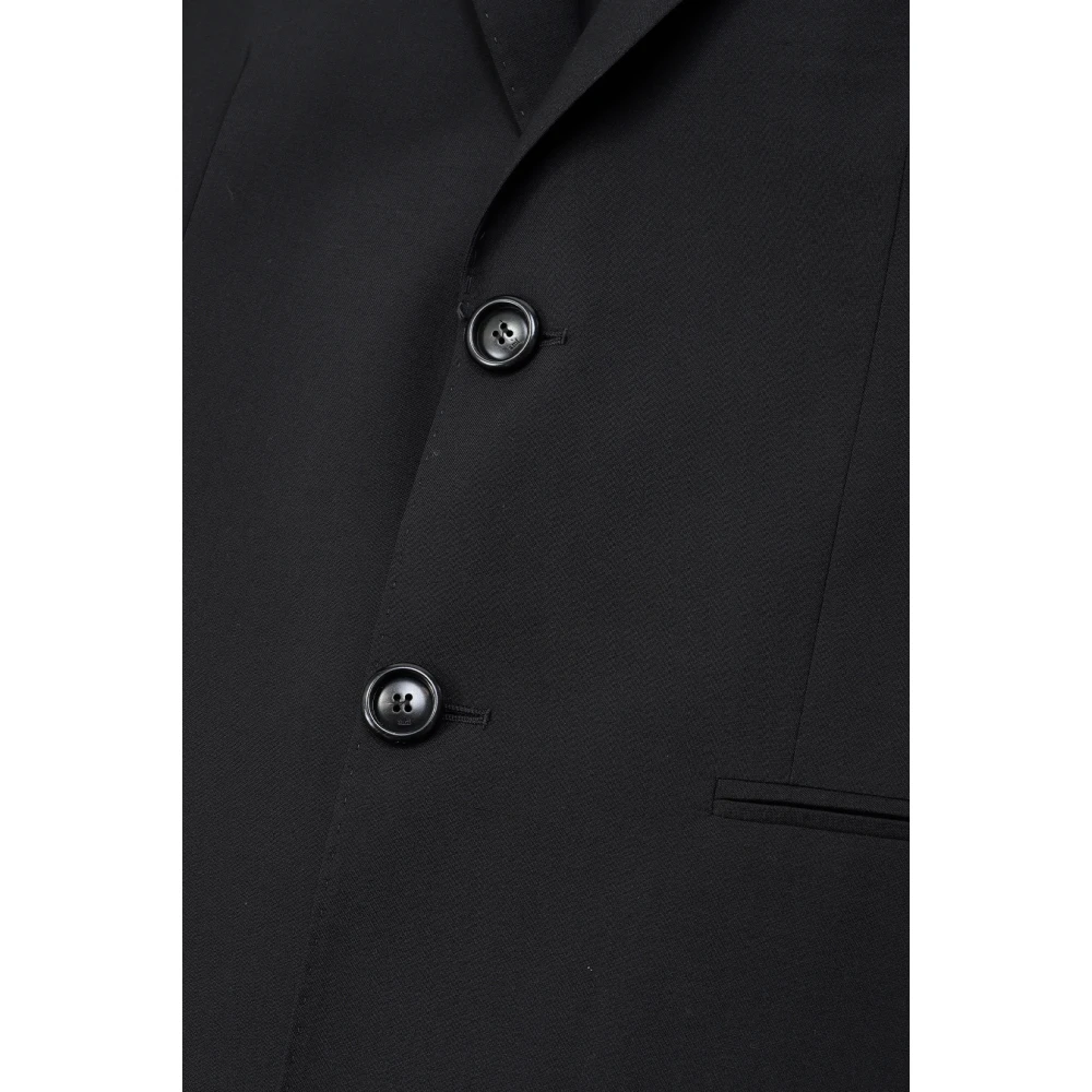 Ami Paris Zwarte wollen viscose jas Black Heren