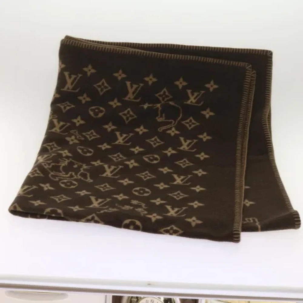 Louis Vuitton Vintage Pre-owned Wool home-office Brown Dames