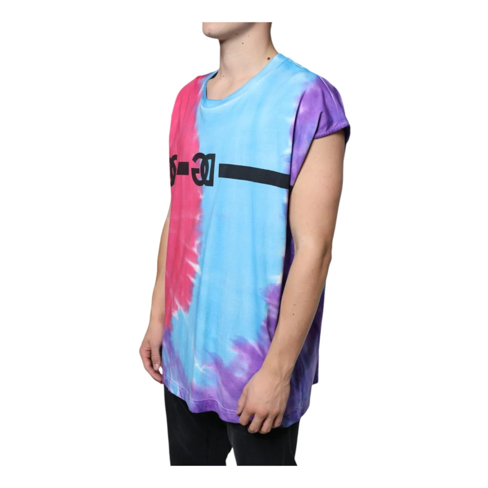 Dolce & Gabbana Tie Dye Katoen Logo T-shirt Multicolor Heren