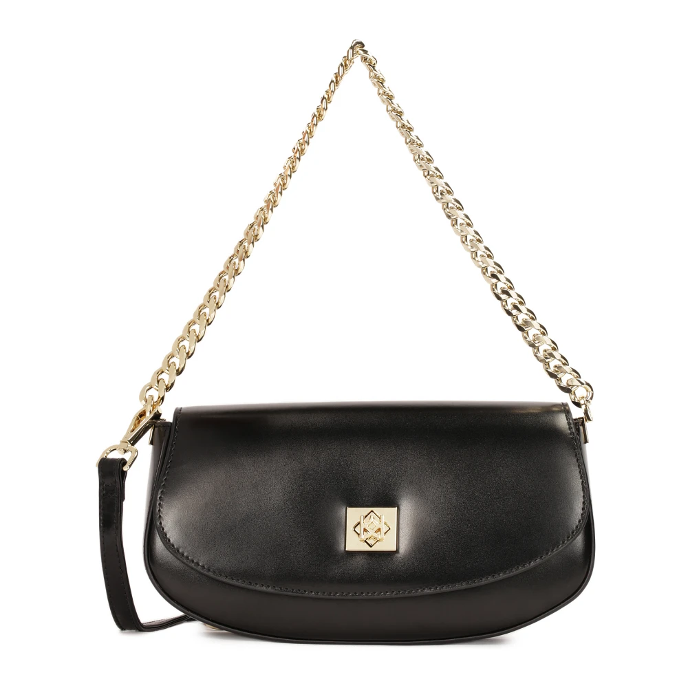 Kazar Zwarte afgeronde schouderketting handtas Black Dames