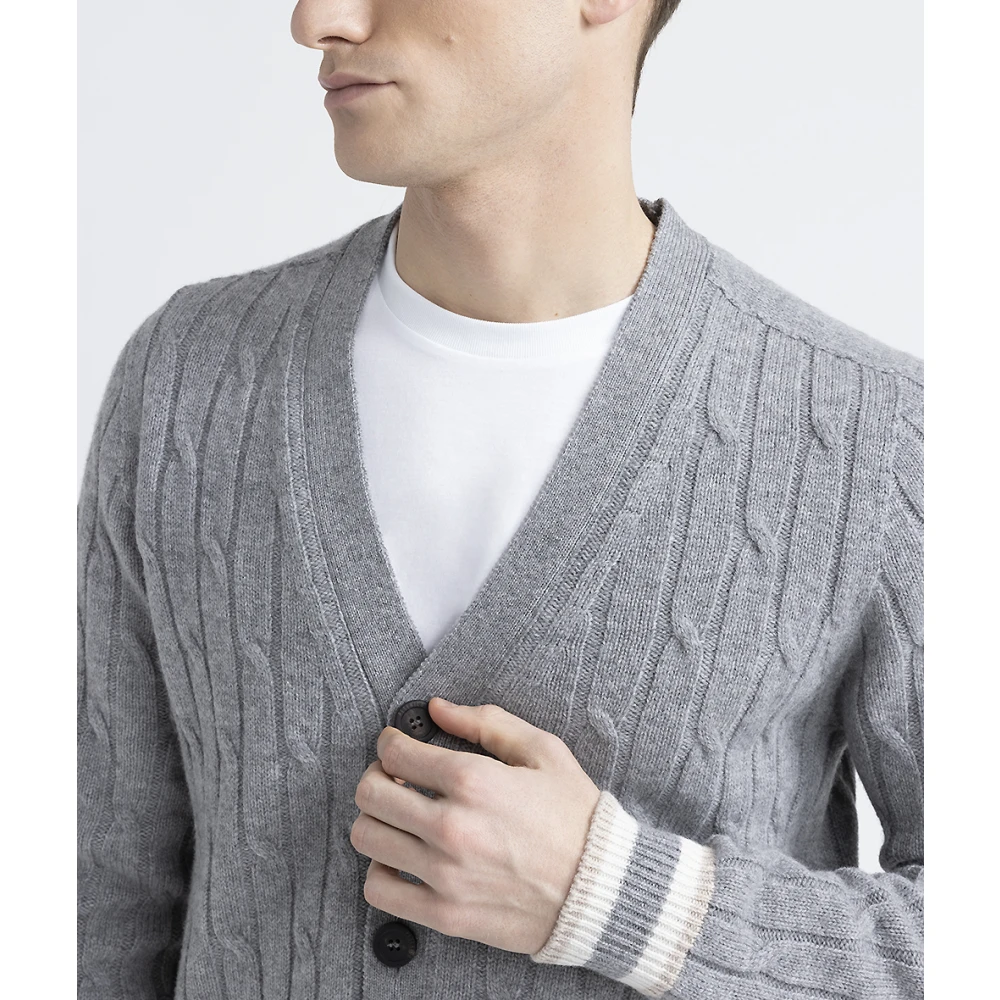 PESERICO Wol en kasjmier vest Gray Heren