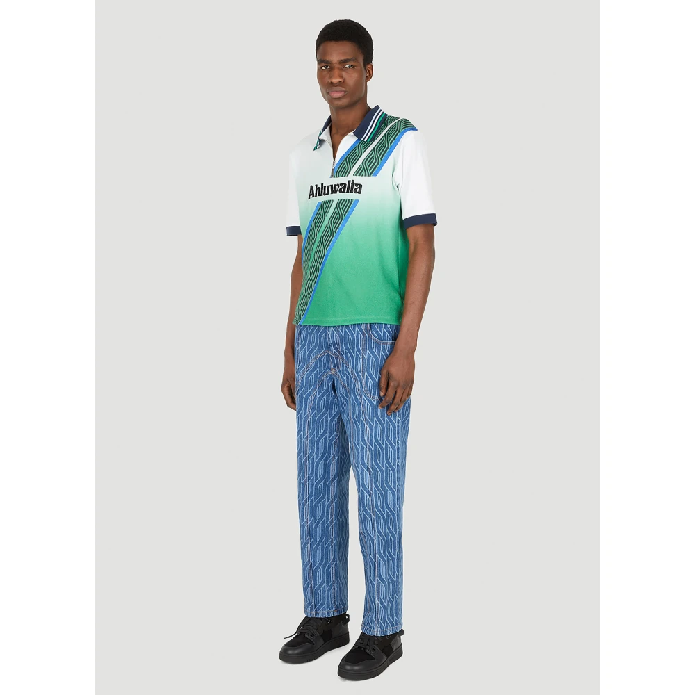 Ahluwalia Grafische Polo Shirt Green Heren