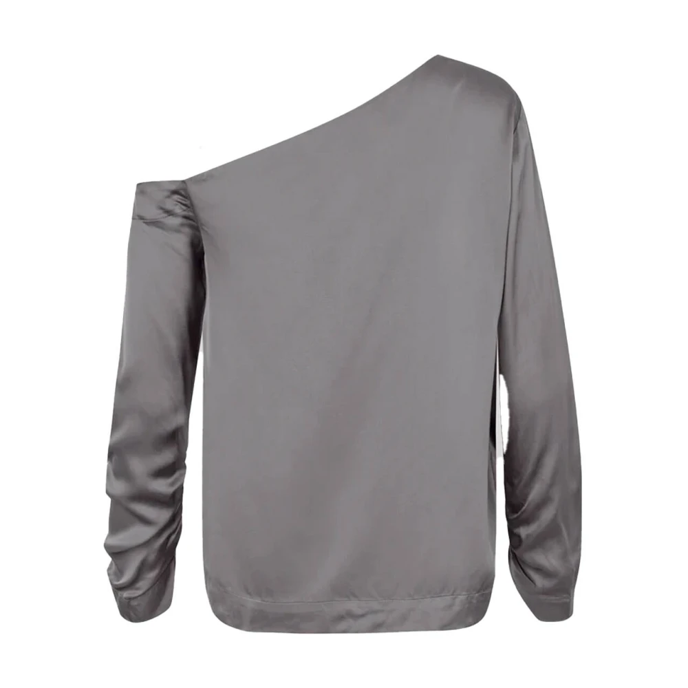 Second Female One Shoulder Blouse in Livo Stijl Second Dames Gray Dames