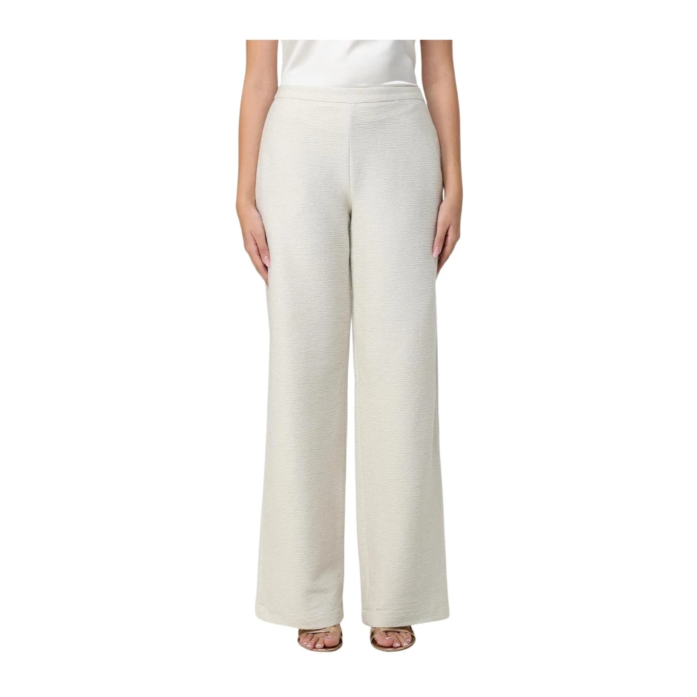 Emporio Armani Beige Texturerade Vida Byxor