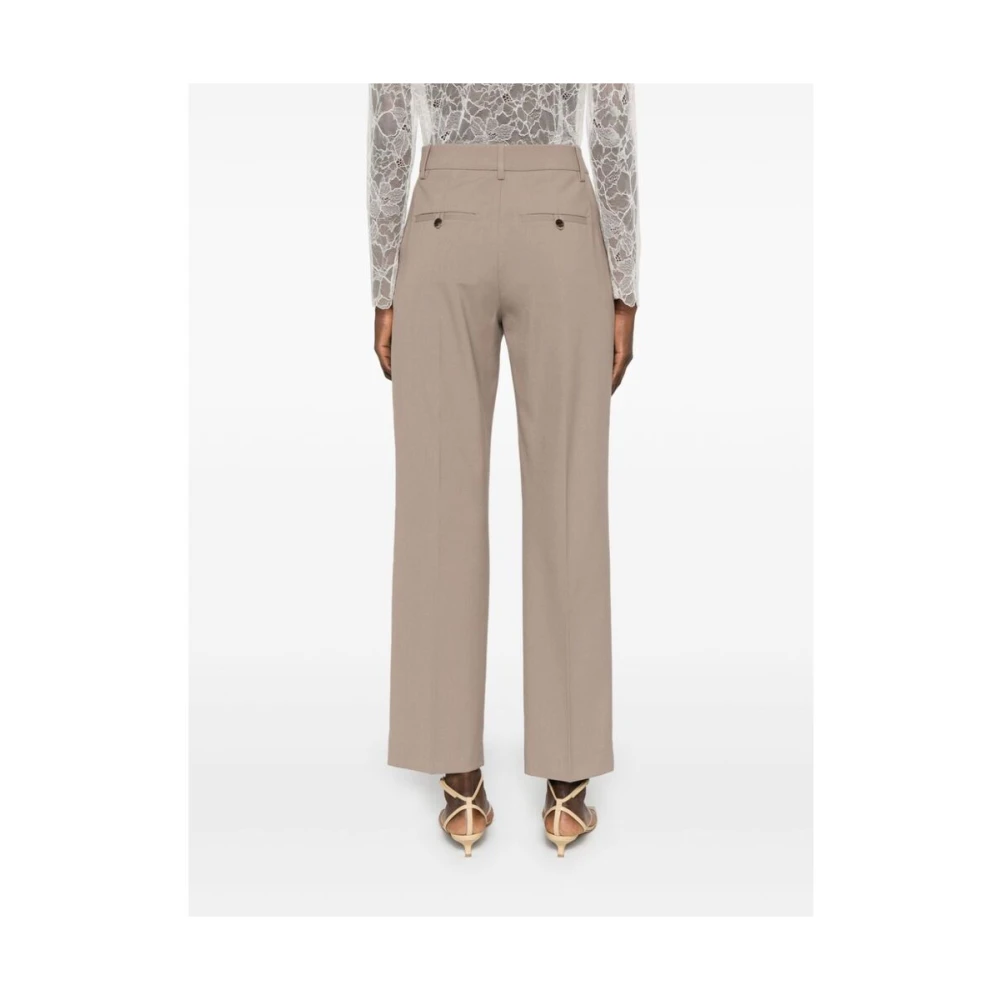 By Malene Birger Taupe Bruine Gestreepte Straight Leg Broek By Herenne Birger Brown Dames