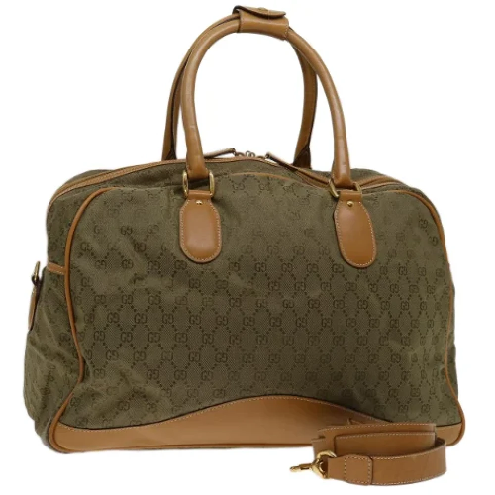 Gucci Vintage Pre-owned Canvas travel-bags Brown Dames