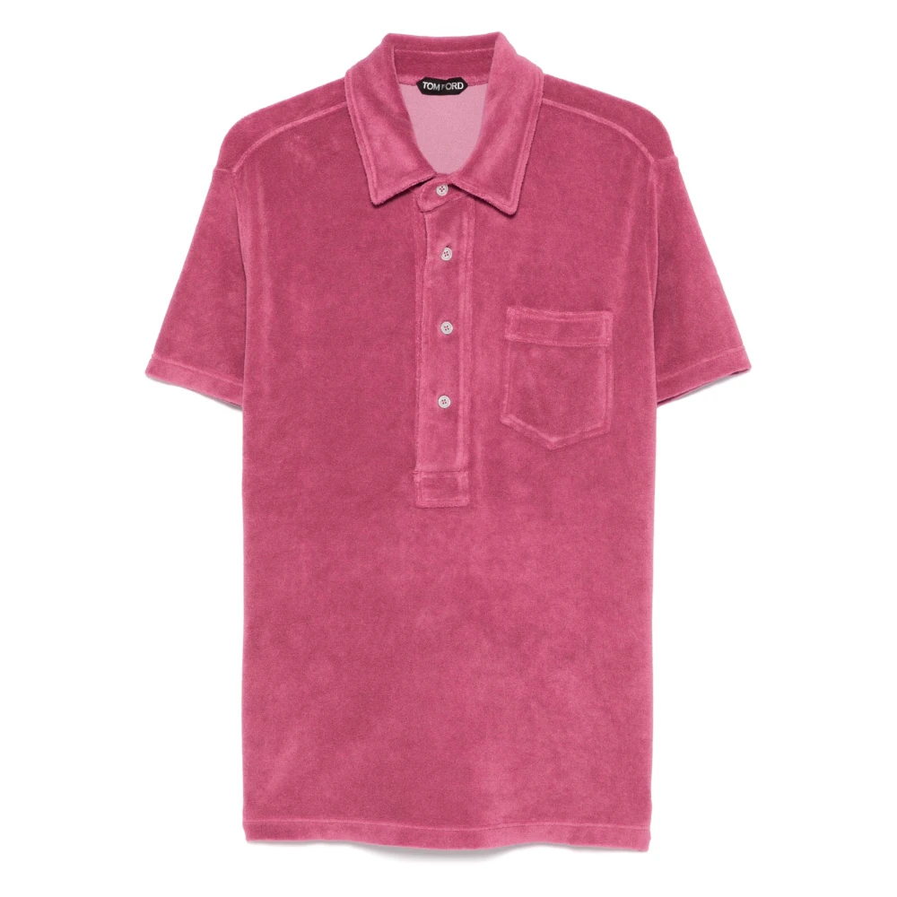 Tom Ford Katoenen Polo Shirt met Towelling Design Pink Heren