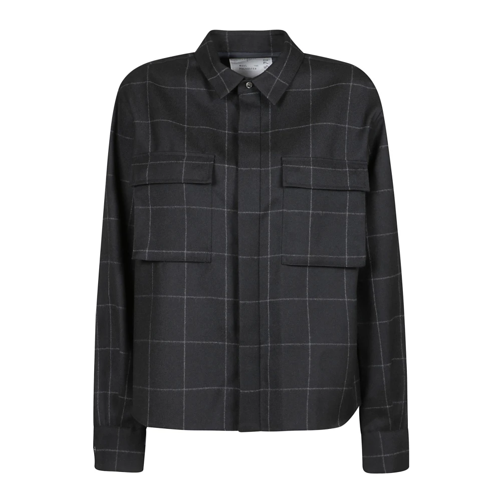 Sacai Geruit Overhemd Black Dames