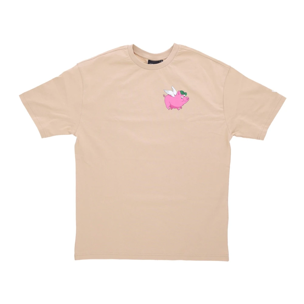 New era Lucky Pig Grafische Tee Licht Beige Wit Beige Heren