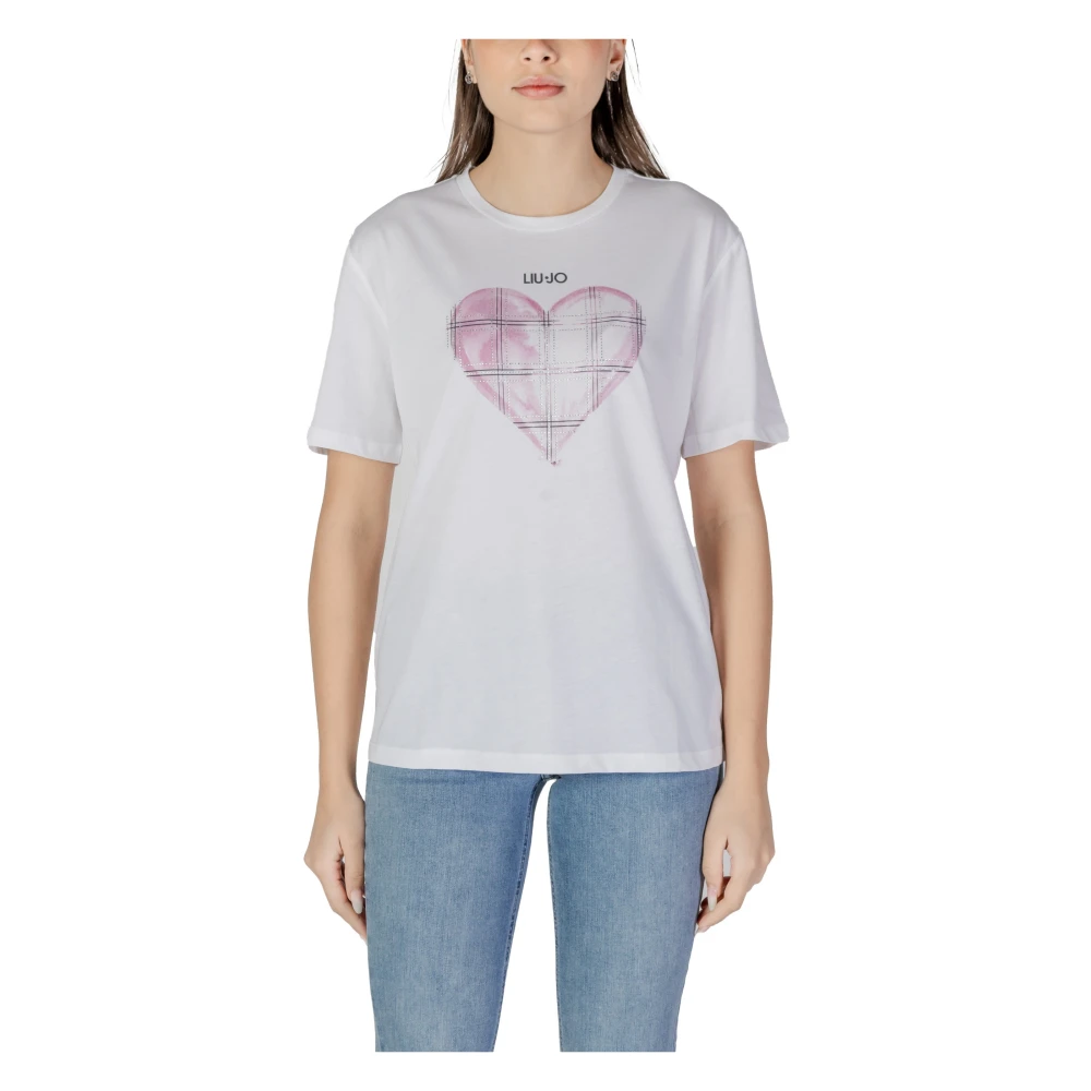 Liu Jo Stijlvol Bedrukt Katoenen T-Shirt White Dames
