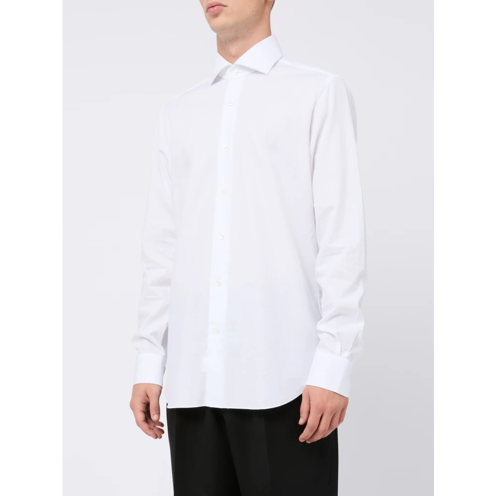 Barba Klassieke witte katoenen overhemd Aw24 White Heren