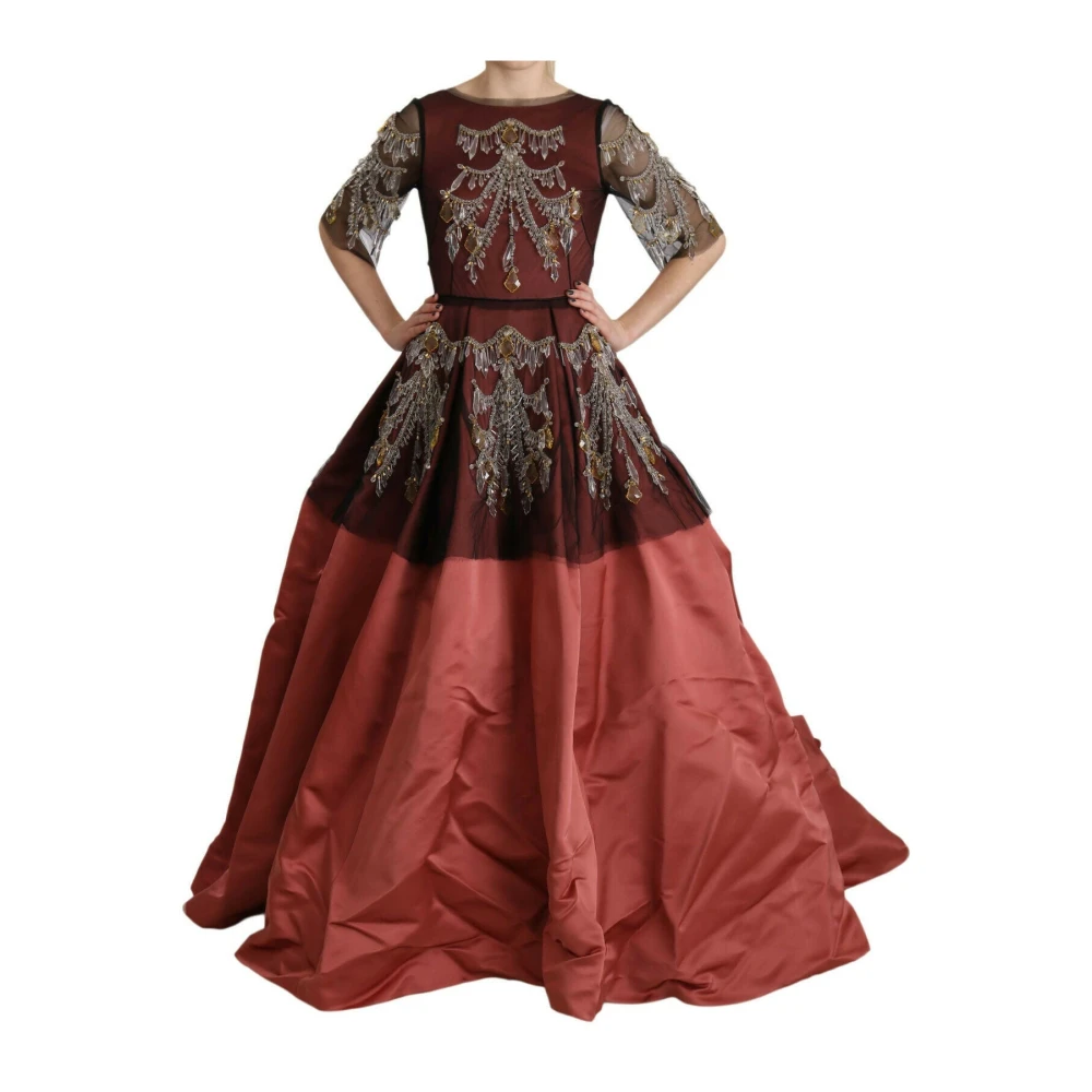 Dolce & Gabbana Crystal Chandelier Princess Dress Dress - Female - Gowns - Pink - S - Dresses