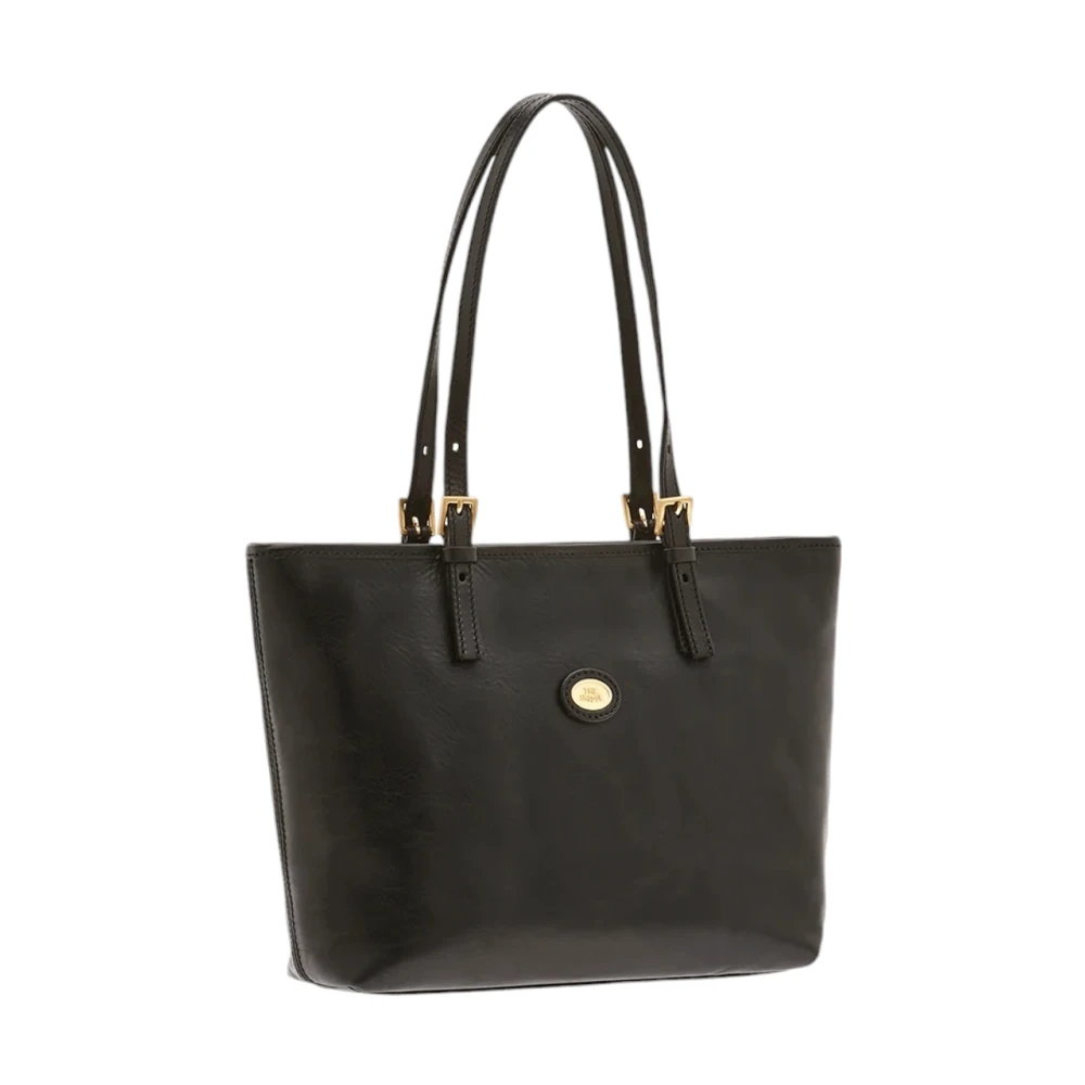 The Bridge Elegante Zwarte Leren Schoudertas Black Dames