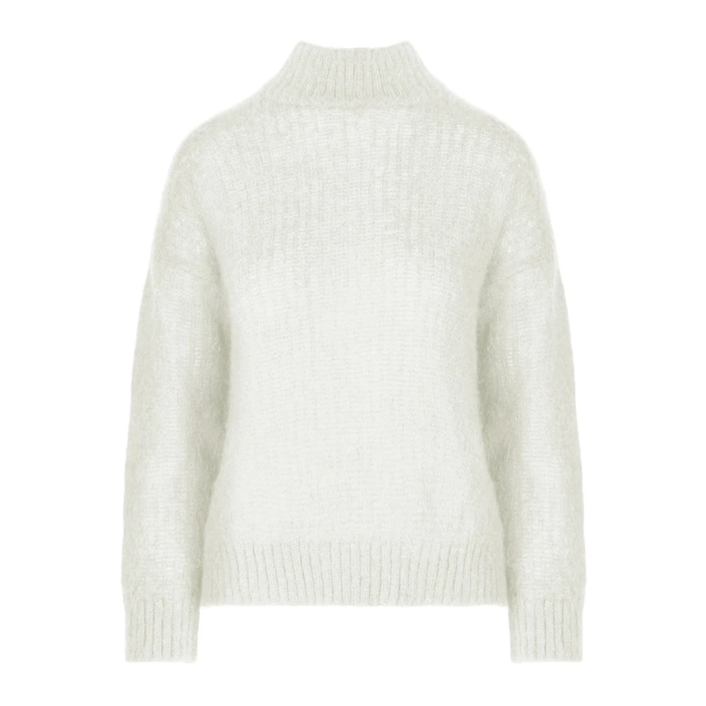 BomBoogie Mohair Blandad Stickad Tröja White, Dam