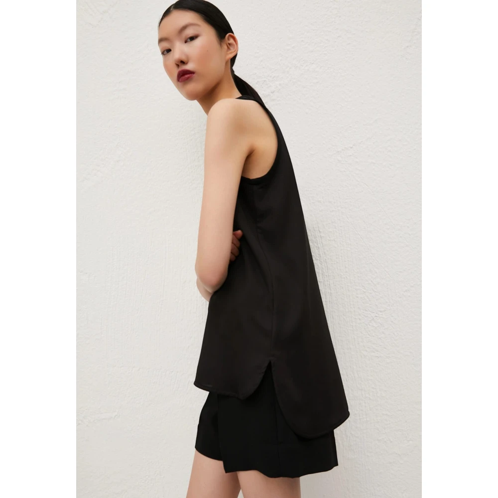 Marella Mouwloze Georgette Top in Zwart Black Dames