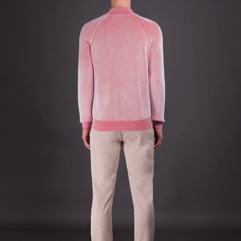 Moorer Ribbed Sweater Fedro-Vsp Pink Heren