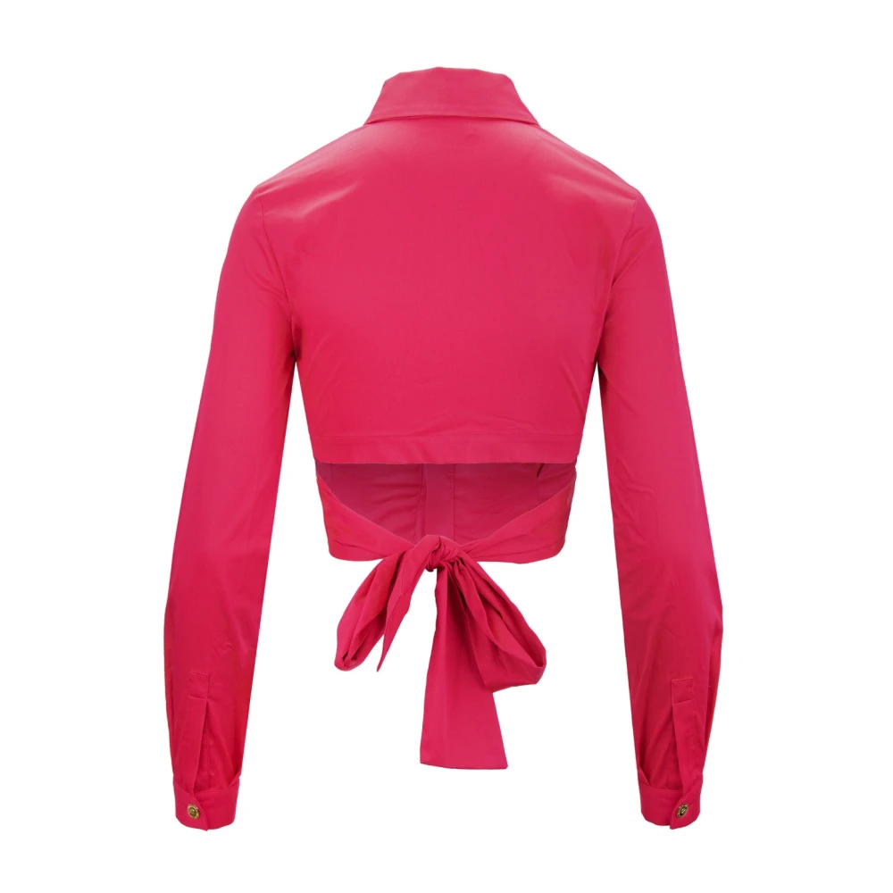 Elisabetta Franchi Geknoopte Damesoverhemd Lente-Zomer Collectie Pink Dames