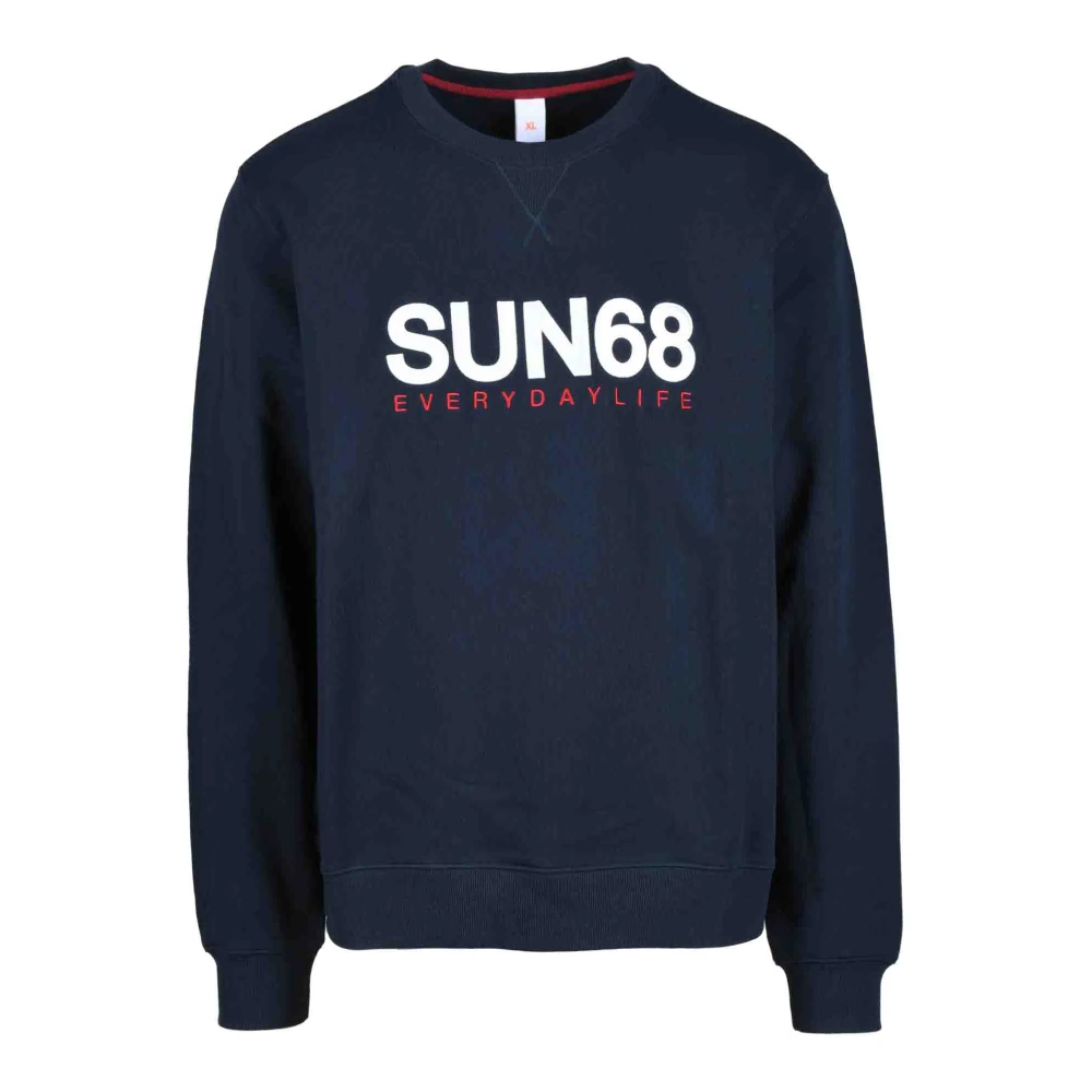 Sun68 Katoenen Sweatshirt Model: Felpa Blue Heren