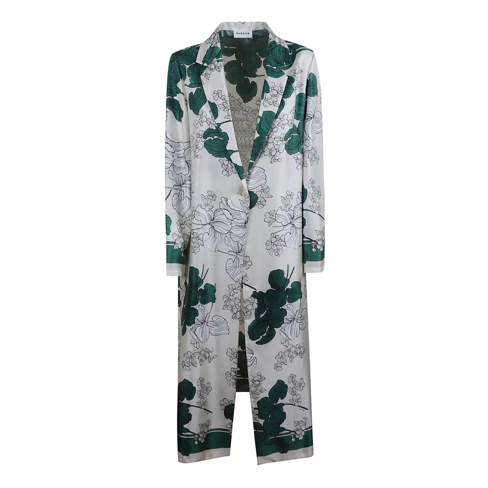 P.a.r.o.s.h. Smaragdgroene Zijden Twill Mantel Multicolor Dames