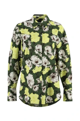 Skjorta med blomstermönster och lång ärm