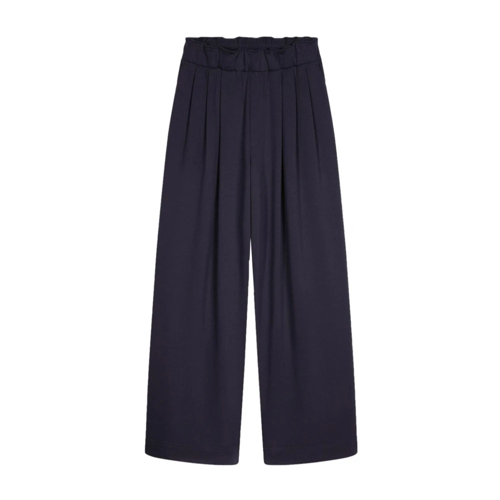 Dries Van Noten Blauwe Wijde Broek met Plooien Blue Heren