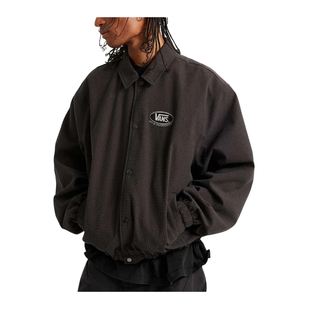 Vans Black Bomber Jackets, Male, Xl, Act Of Disagreement Abrasion Coach Jacket