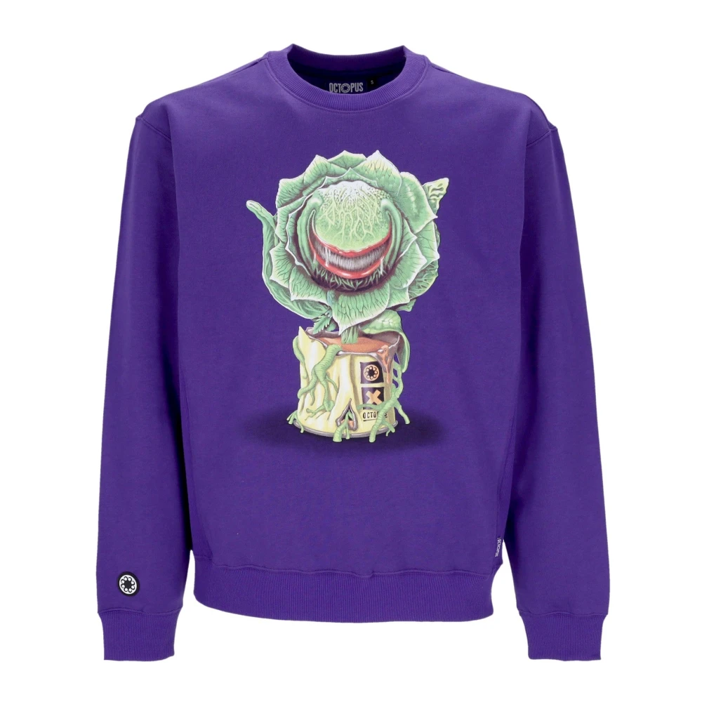 Octopus Men's Purple Sweatshirts, M, Crewneck Sweatshirt