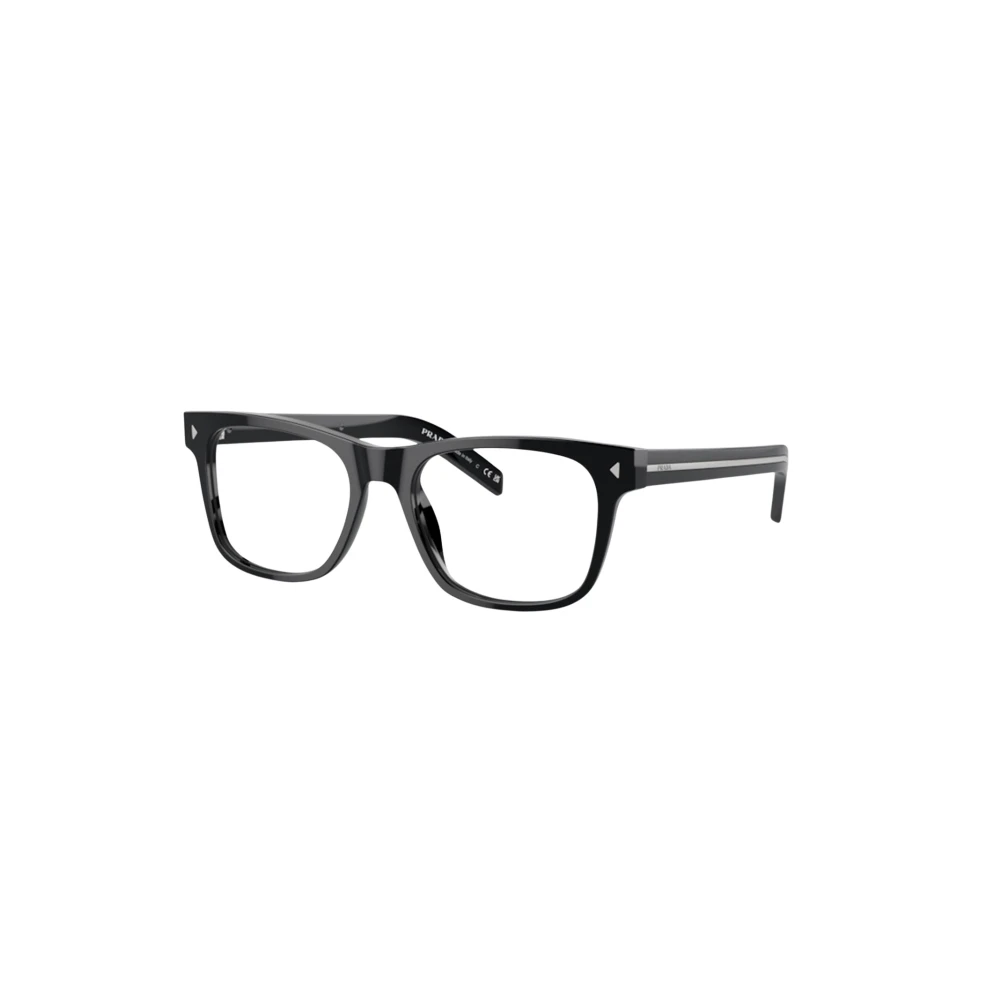Prada Metalen Logo Bril met Kussen Vorm Black Heren
