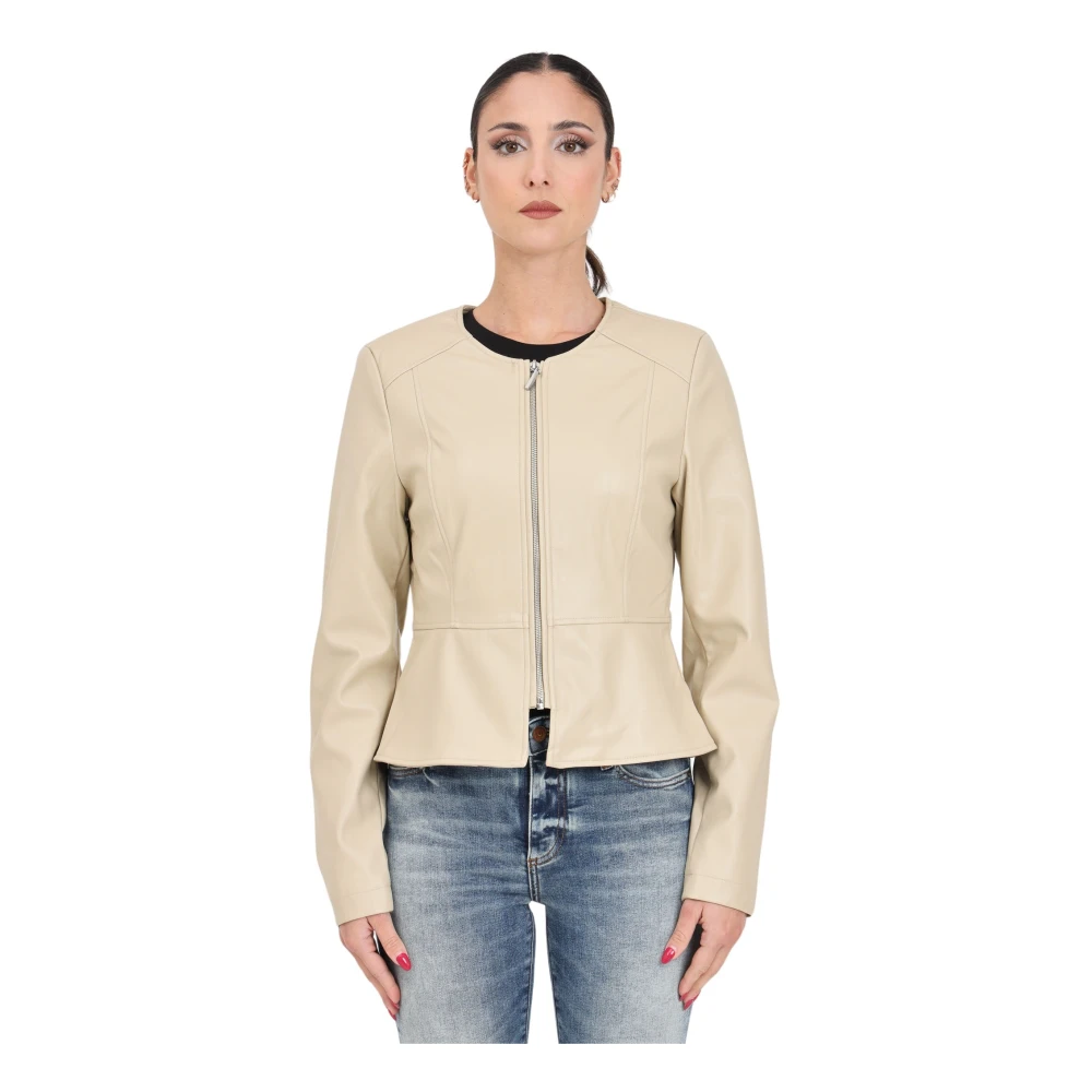 Only Leather Jackets Beige Dames