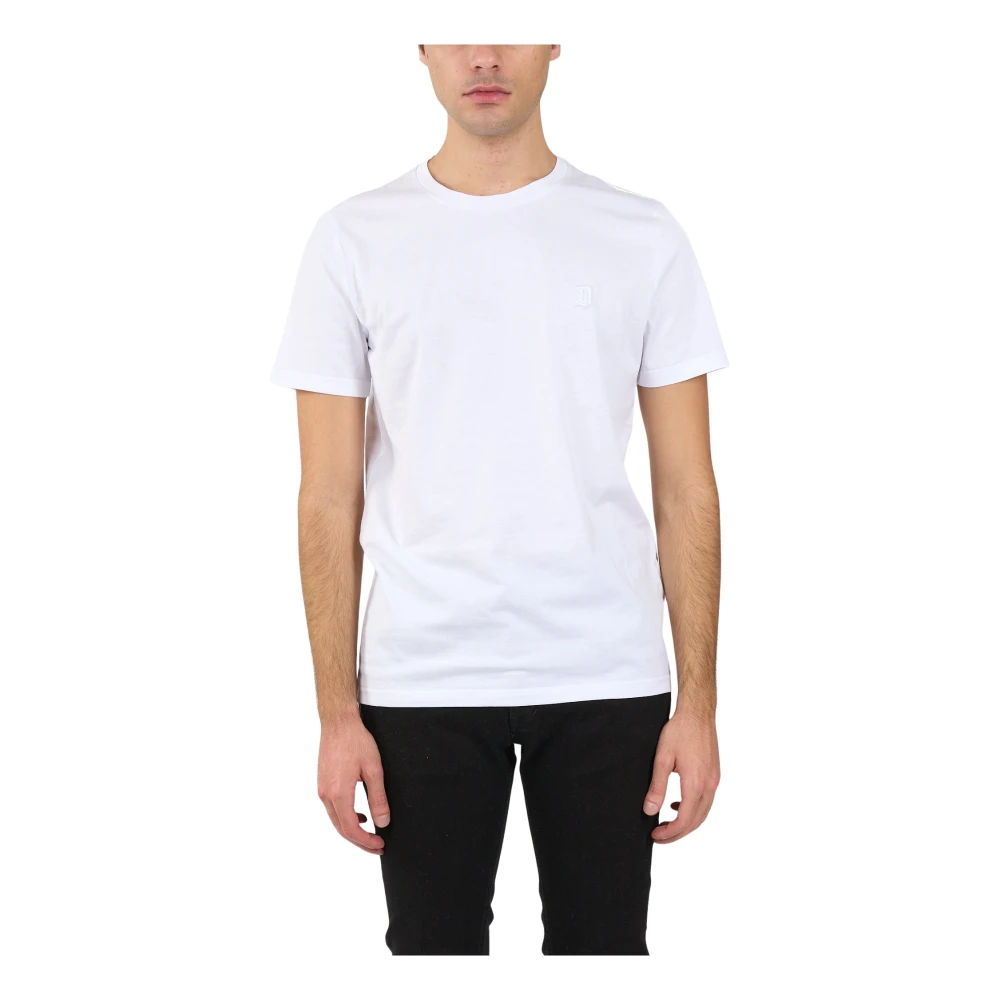 Dondup Jersey T-shirt met geborduurde borst White Heren