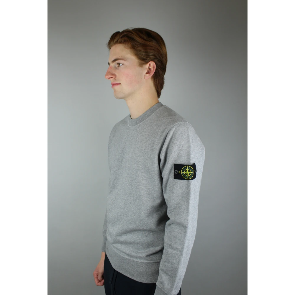 Stone Island Grijze Crewneck Sweatshirt Stijlvol Veelzijdig Gray Heren