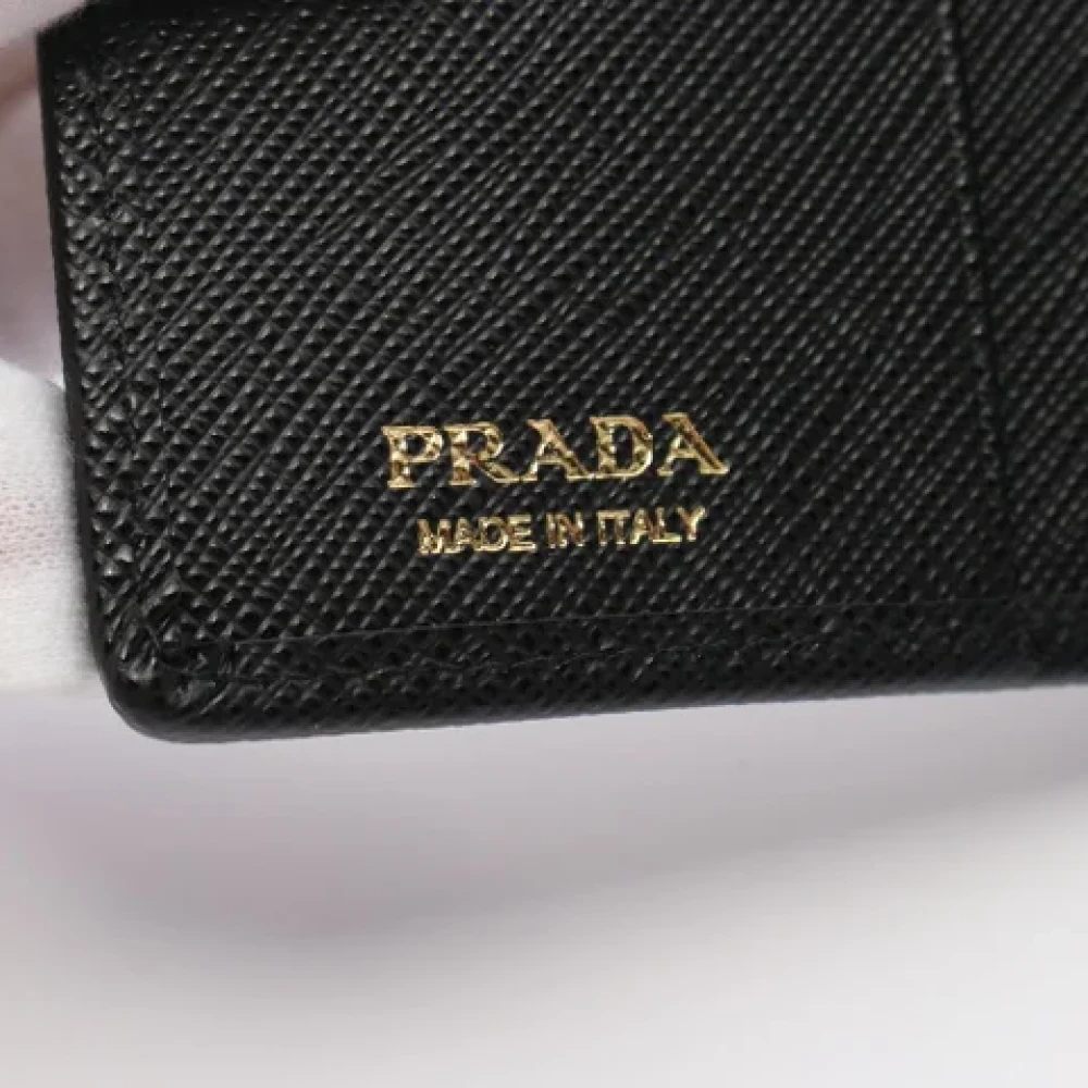 Prada Vintage Pre-owned Leather wallets Black Dames