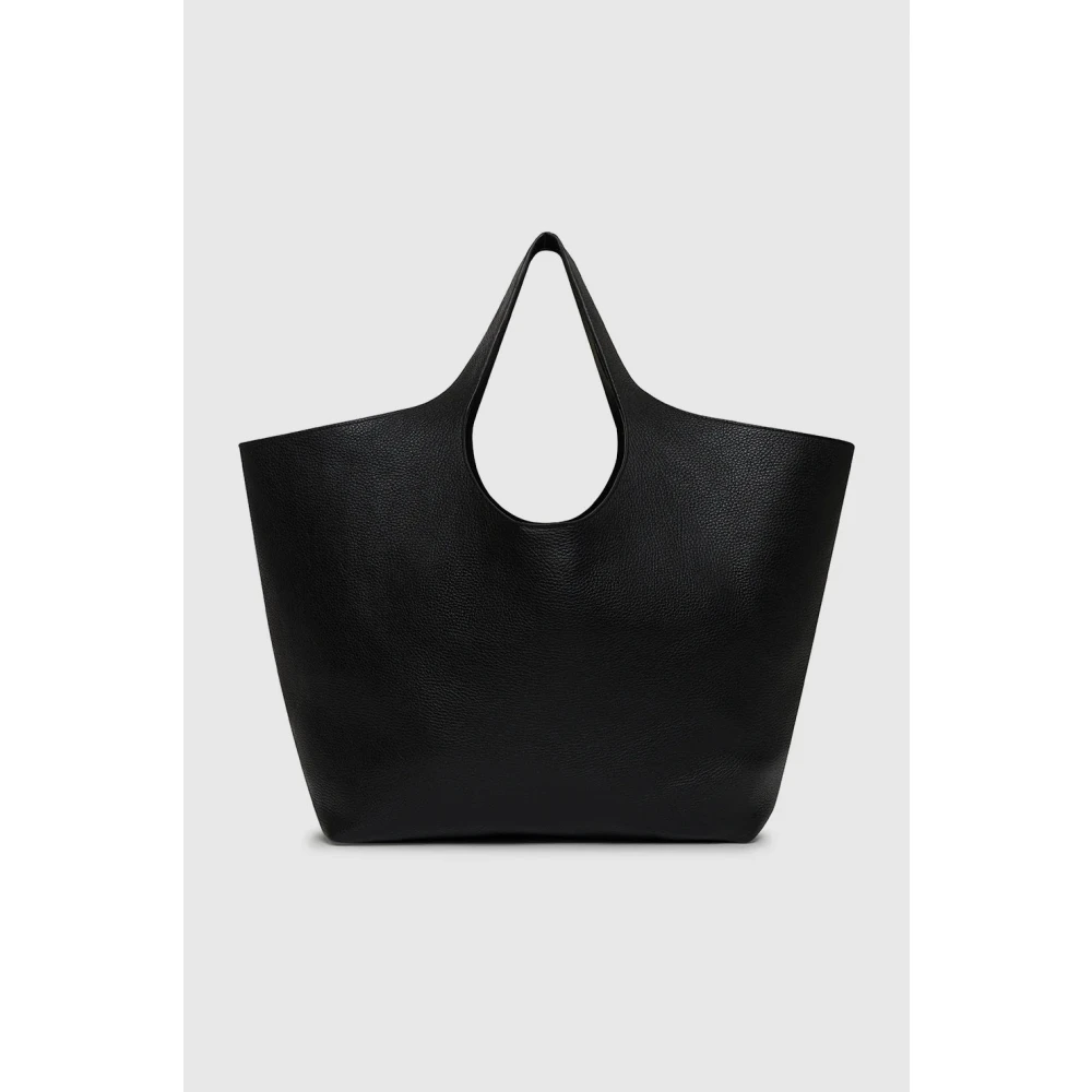 Anine Bing Zwarte Pebbled Tote Tas Black Dames