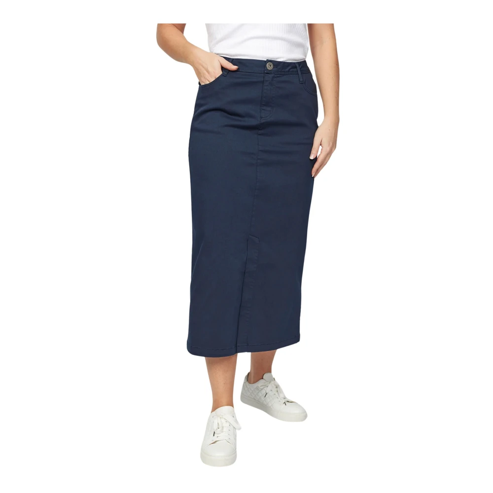 2-Biz Rok midi met bloemenprint Blue Dames