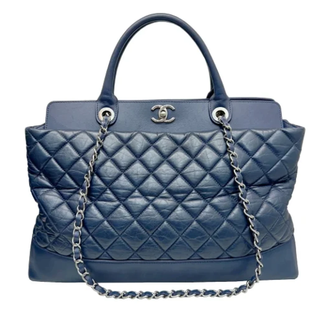 Chanel Vintage Pre-owned Leather chanel-bags Blue Dames
