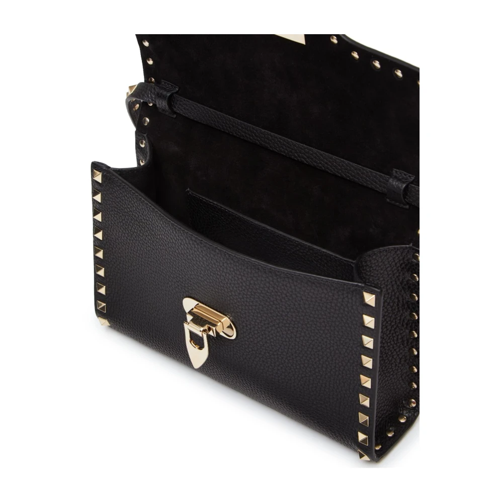 Valentino Garavani Zwarte Leren Rockstud Tassen Black Dames