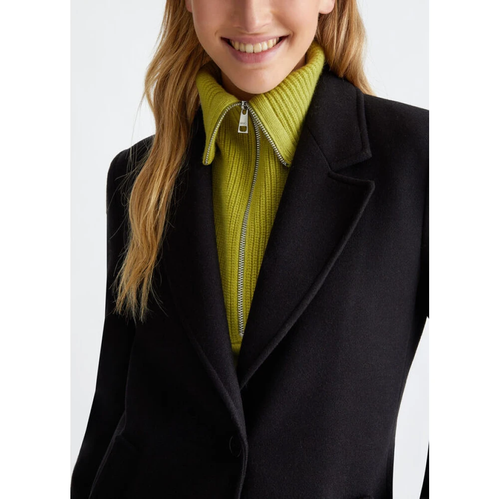 Liu Jo Wollen Jas met Revers Black Dames