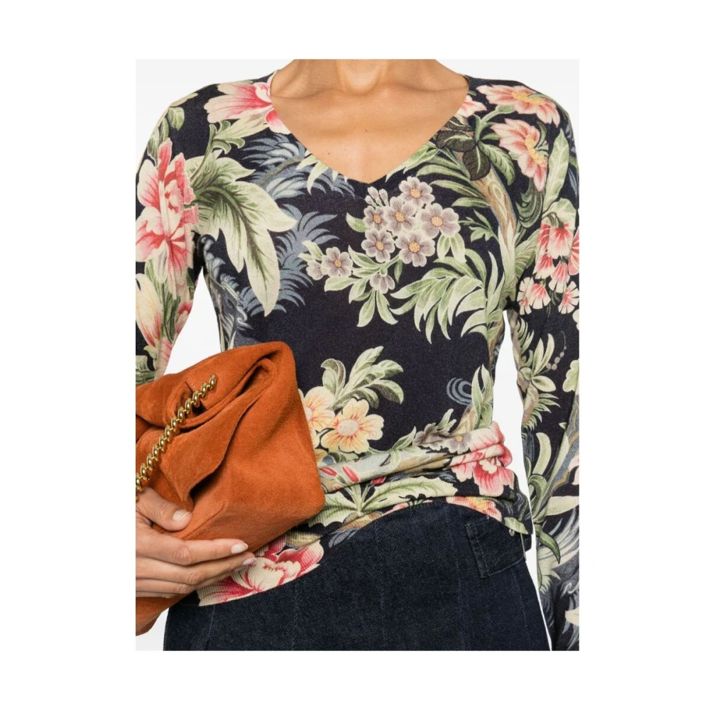 ETRO Bloemenprint Zijde-Kasjmier Trui Multicolor Dames