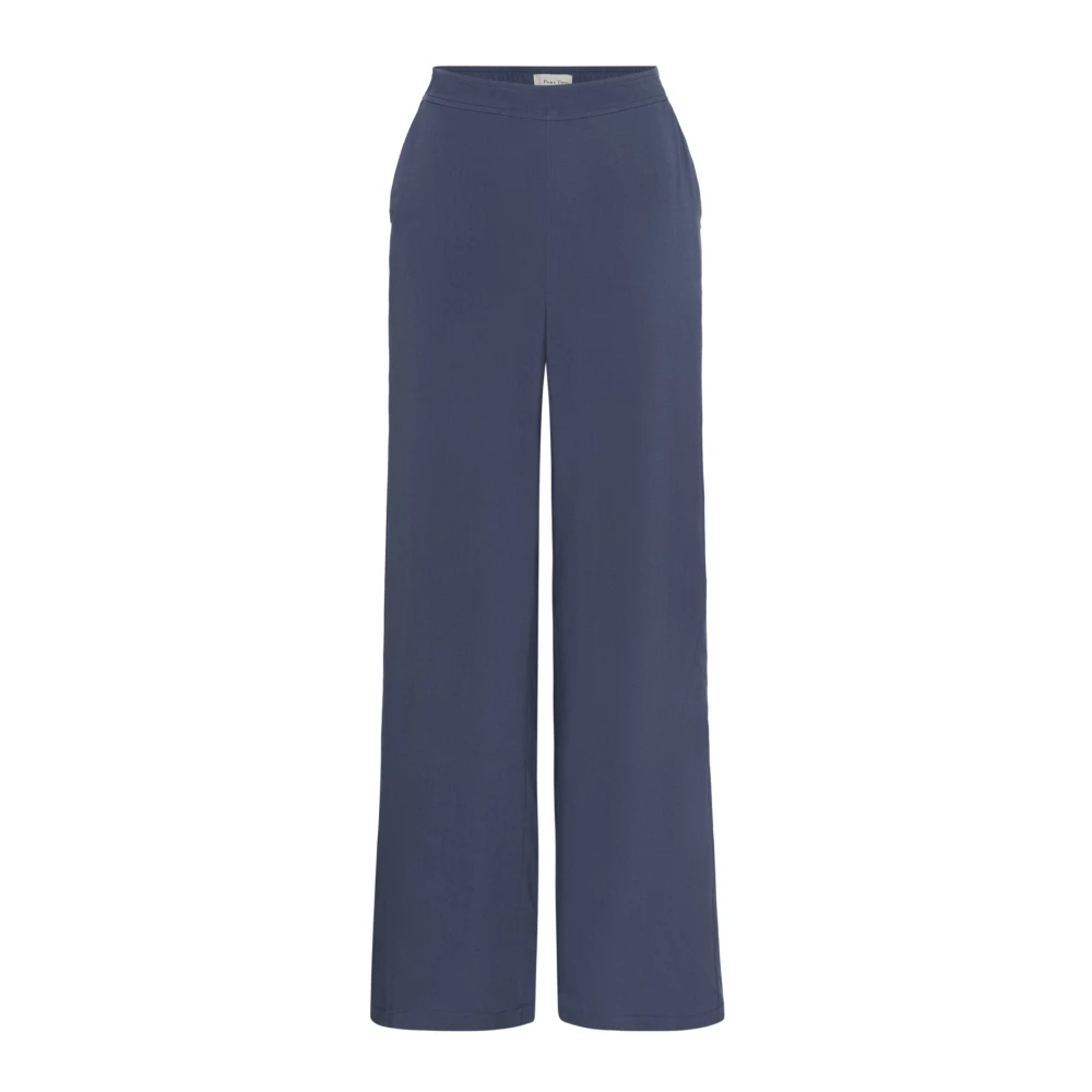 Part Two Women's Blue Wide Trousers, 4XL, Elastic Waist Wide Leg Trousers Oceana