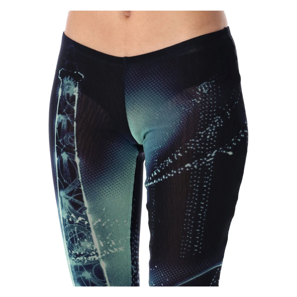 Jean Paul Gaultier Blauwe Tule Flare Broek Multicolor Dames