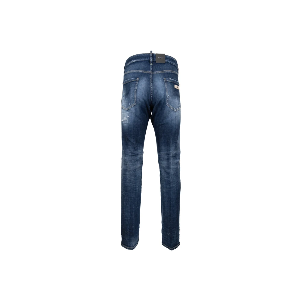Dsquared2 Herenknoopjeans met patchdetails Blue Heren
