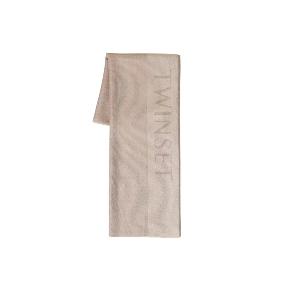 Twin Set Jacquard Stole With Logo - Immagine 5