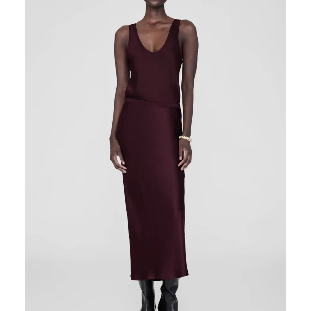 Anine Bing Zijden Bar Rok Purple Dames