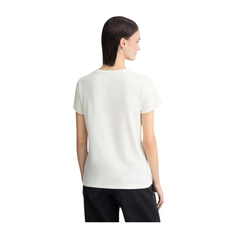 Liu Jo Katoenen T-shirt met korte mouwen Beige Dames