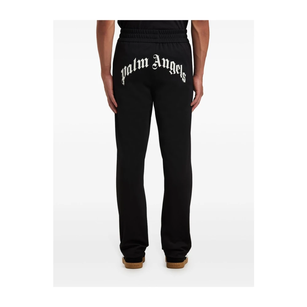 Palm Angels Zwarte Logo Print Broek Black Heren
