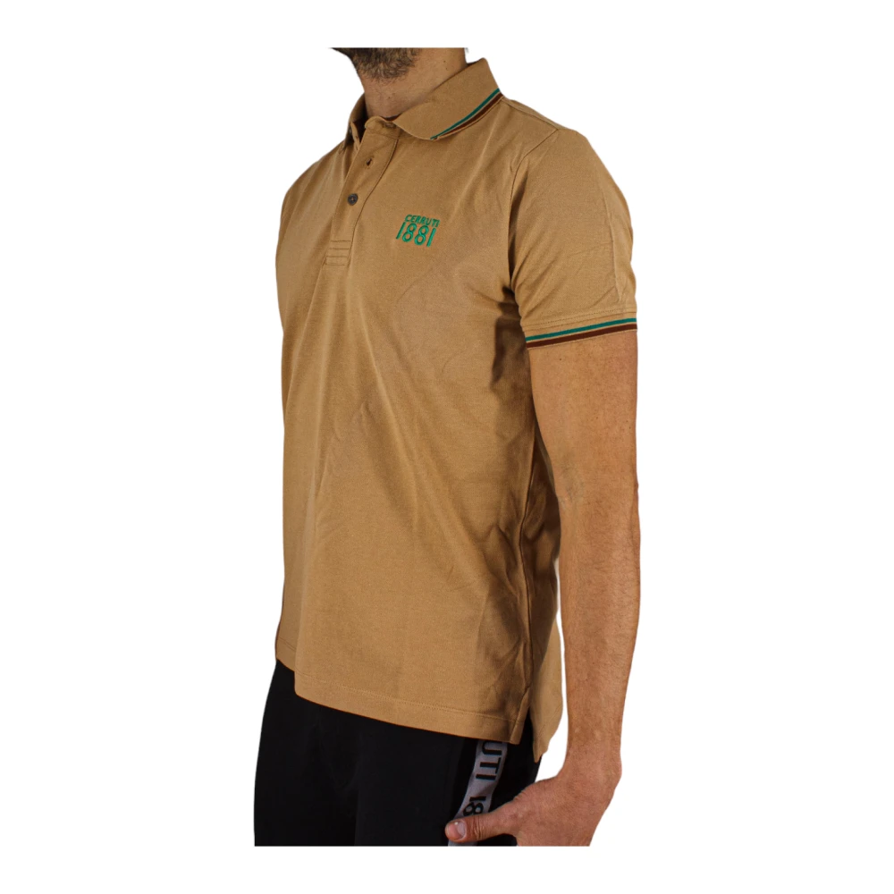 Cerruti 1881 Beige Polo Shirt met Geborduurd Logo Beige Heren