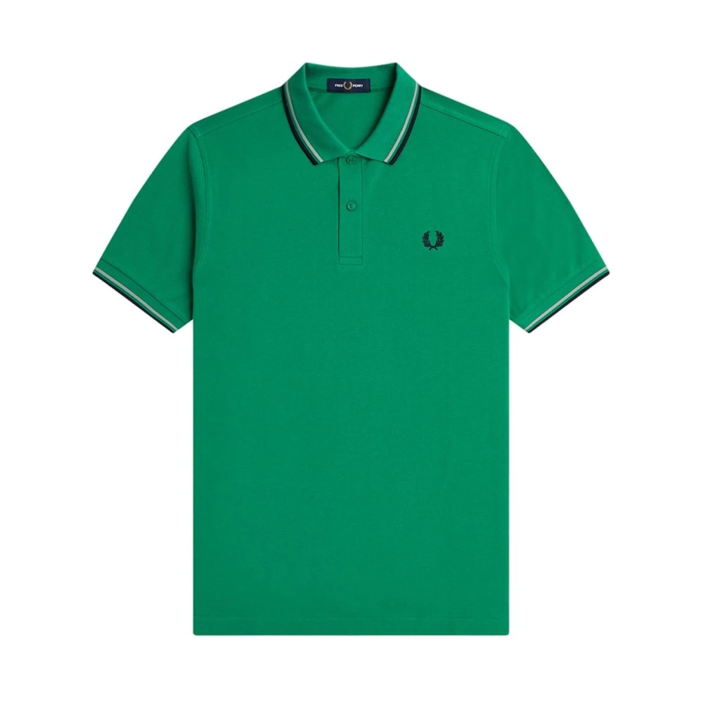 Fred Perry Men's Green Twin Tipped Cotton Polo Shirt