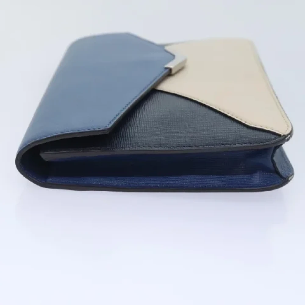 Fendi Vintage Pre-owned Leather clutches Blue Dames