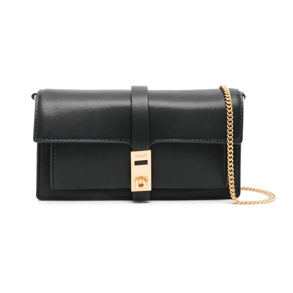 Dkny Women's Black Leather Casual Clutch Bag